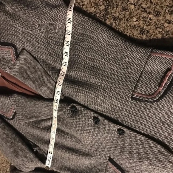 Tahari Suit Black & White Herringbone Blazer Jacket - Picture 11 of 15